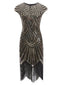 [US Warehouse] Gold 1920s Sequin Beaded Fringed Dress