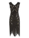 Black 1920s Sequin Fringed Gatsby Dress