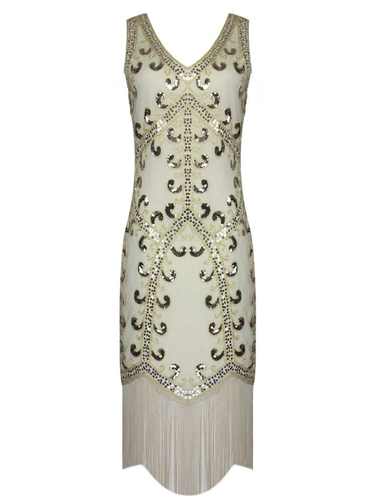 [US Warehouse] 1920s Sequin Fringed Gatsby Dress