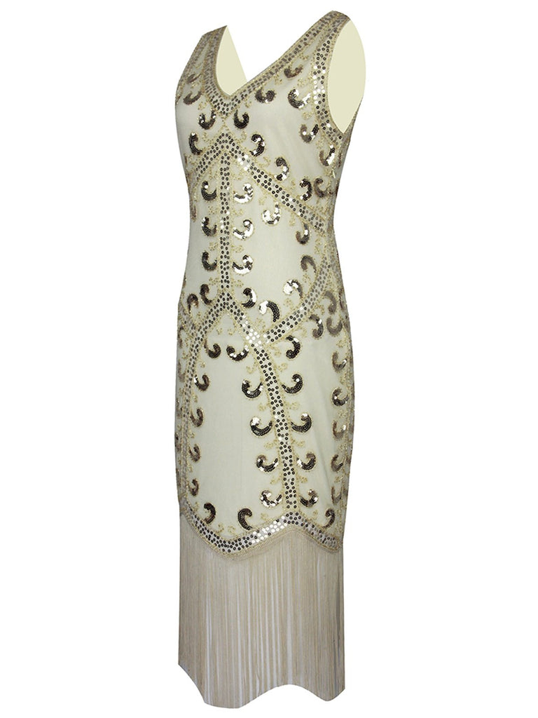 [US Warehouse] 1920s Sequin Fringed Gatsby Dress