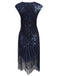 [US Warehouse] Blue 1920s Tassel Gatsby Flapper Dress