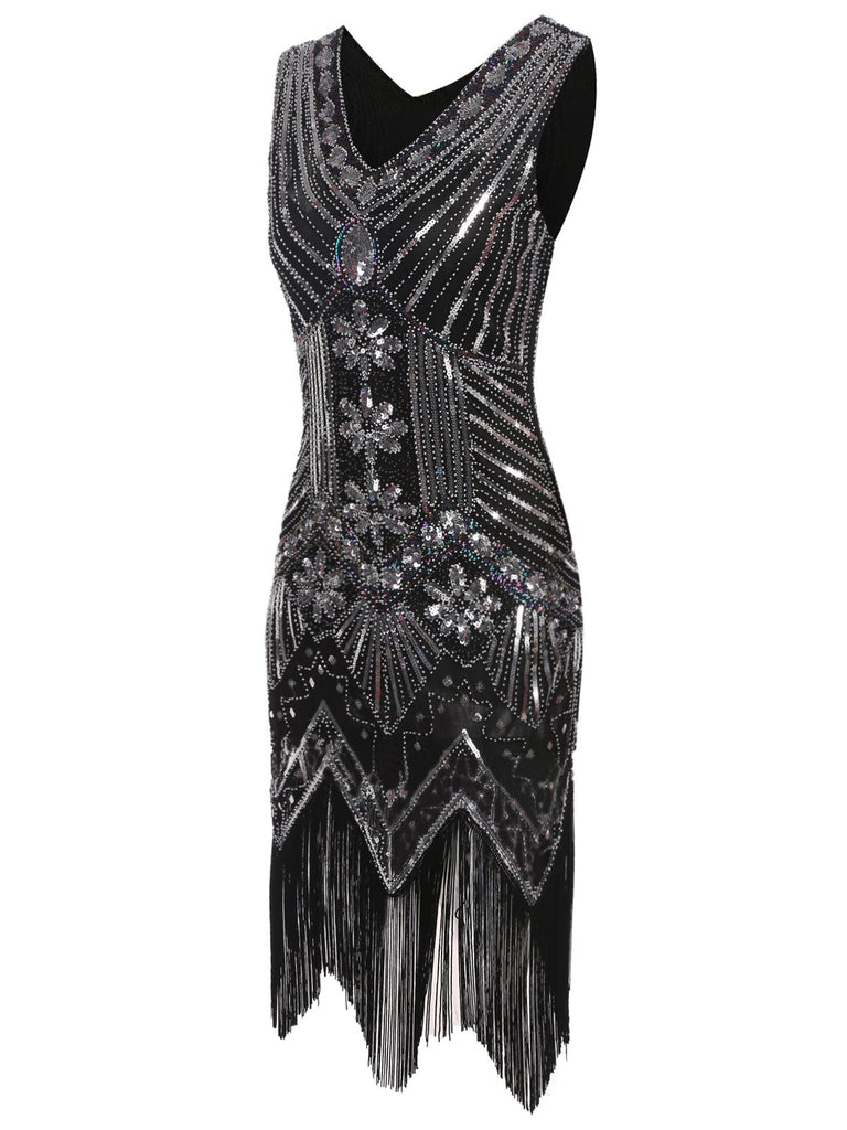 [US Warehouse] 1920s Sequined Fringe Dress