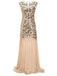 [Clearance] Apricot 1920s Sequin Maxi Flapper Dress - US