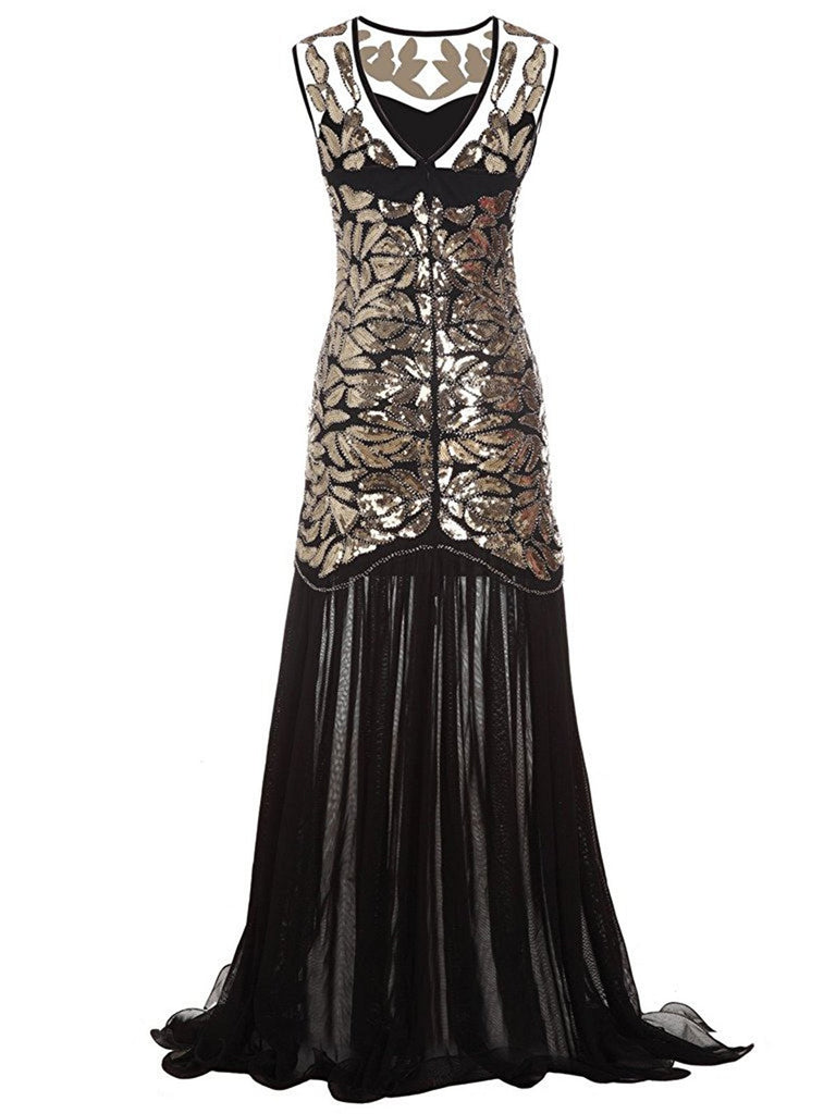 [US Warehouse] 1920s Sequin Gatsby Maxi Dresses