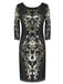 [US Warehouse] 1920s 3/4 Sleeve Mesh Sequin Gatsby Dress