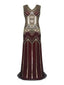 [US Warehouse] Wine Red 1920s Sequin Flapper Maxi Dress
