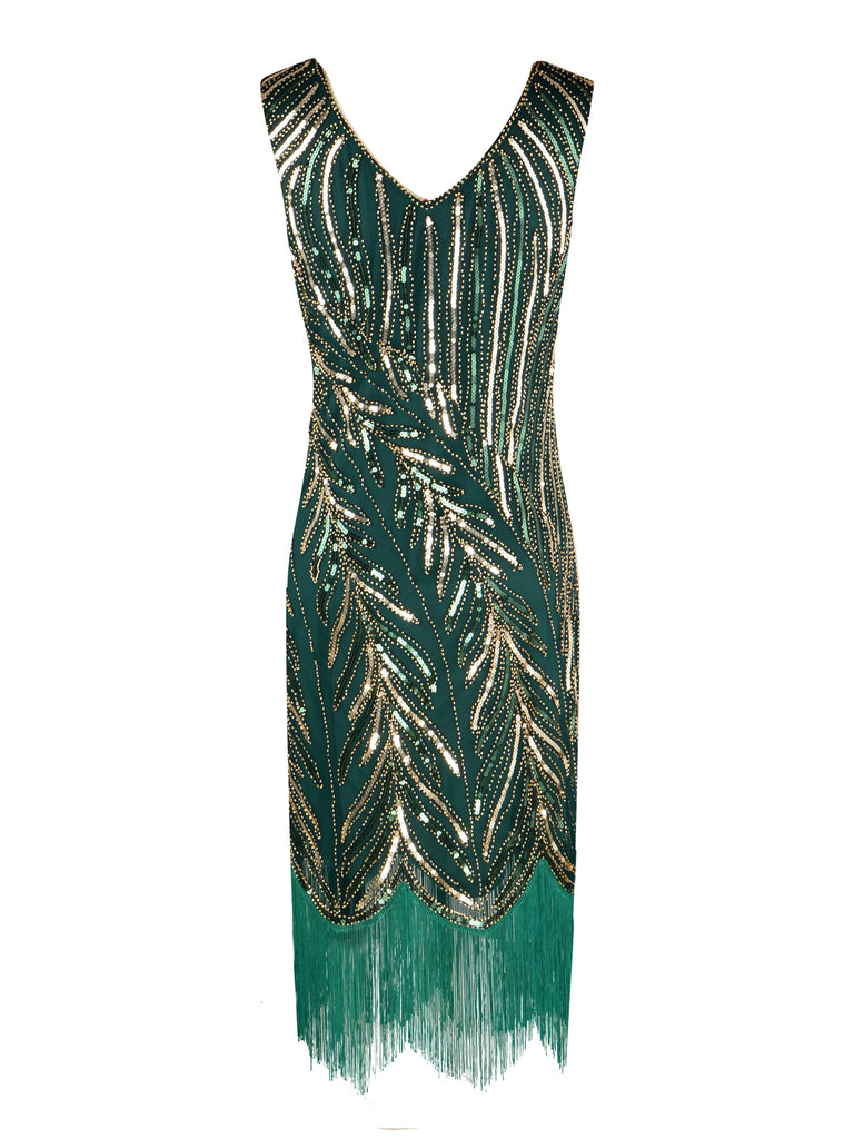 1920s Sequined Tassels Flapper Dress