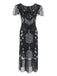 1920s Floral Tassel Sequined Dress