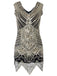 Plus Size Apricot 1920s Sequined Flapper Dress