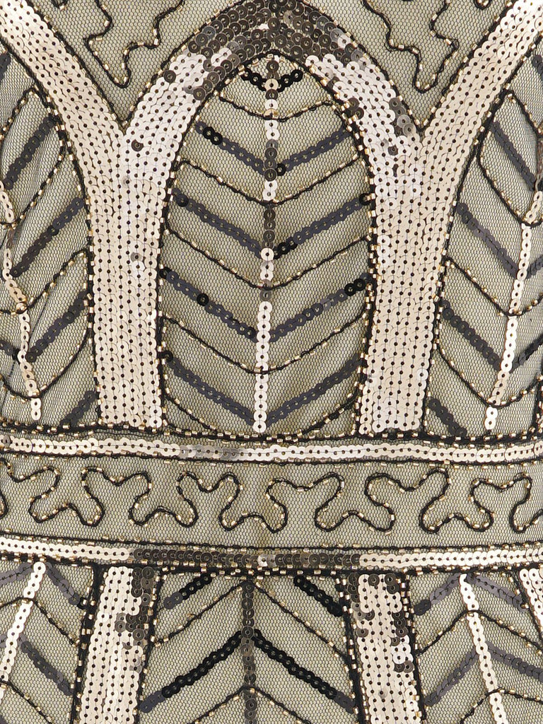 1920s Leaves Sequined Tassel Dress
