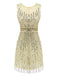 [US Warehouse] Beige 1920s Sequined Embellished Dress