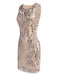 [US Warehouse] Pink 1920s Sequined Foral Sleeveless Dress