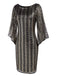 [US Warehouse] Gold 1920s Sequined Flare Sleeve Dress