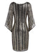 [US Warehouse] Gold 1920s Sequined Flare Sleeve Dress