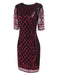 [US Warehouse] Wine Red 1920s Sequined Embellished Dress