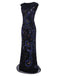 [US Warehouse] Dark Blue 1920s Sequined Maxi Dress