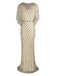 1920s Mesh Sequined Cape Maxi Dress