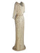 1920s Mesh Sequined Cape Maxi Dress