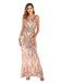 [US Warehouse] Pink 1920s Sequined Embellished Maxi Dress