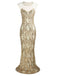 1920s Sequined Embellished Maxi Dress