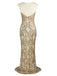 1920s Sequined Embellished Maxi Dress