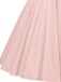 Pink 1950s Solid Button Swing Dress