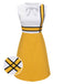 White & Yellow 1960s Bowknot Patchwork Dress