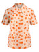 [Pre-Sale] Orange 1960s Floral Short Sleeves Shirt