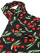 Black 1950s Cherry Cross Halter Romper