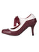Retro Wine Red Lace-Up Stiletto Shoes