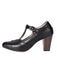 Retro Black T-Strap Chunky Heels Shoes