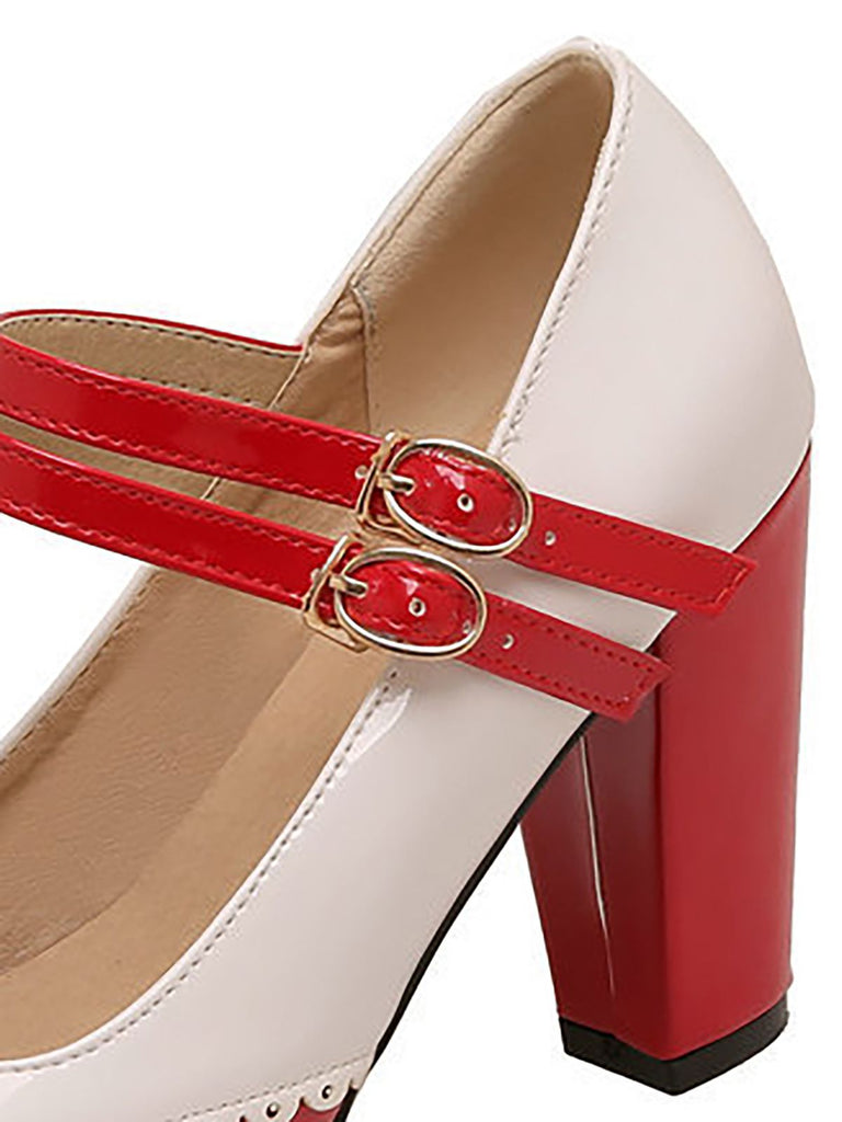 Retro Mary Jane High Heels Shoes