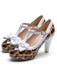 Retro T-Strap Bowknot Chunky Heels Shoes