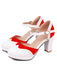 Mary Jane Patchwork High Heels Shoes