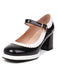 Mary Jane Patchwork High Heels Shoes