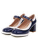 Mary Jane Patchwork High Heels Shoes