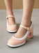 Mary Jane Patchwork High Heels Shoes
