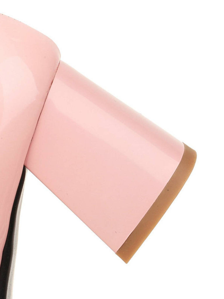 Mary Jane Patchwork High Heels Shoes