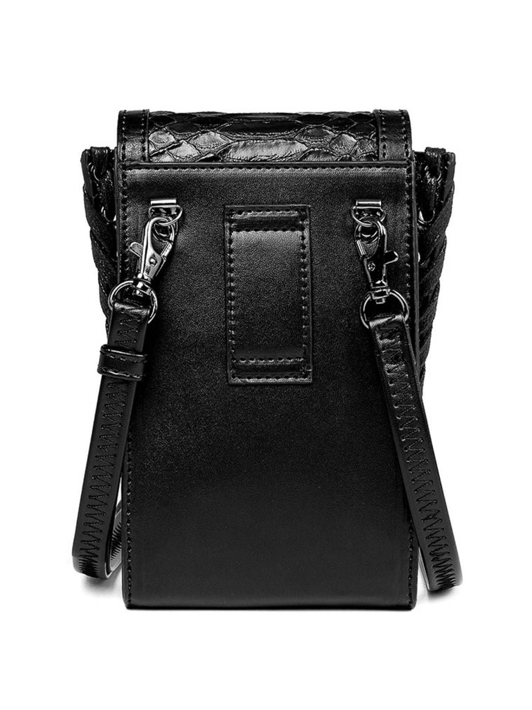 Black Halloween Embroidered Skull Bag
