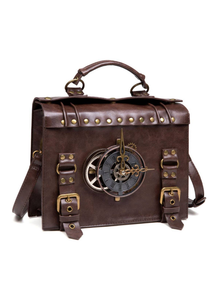 Brown Halloween Clock Decoration Bag
