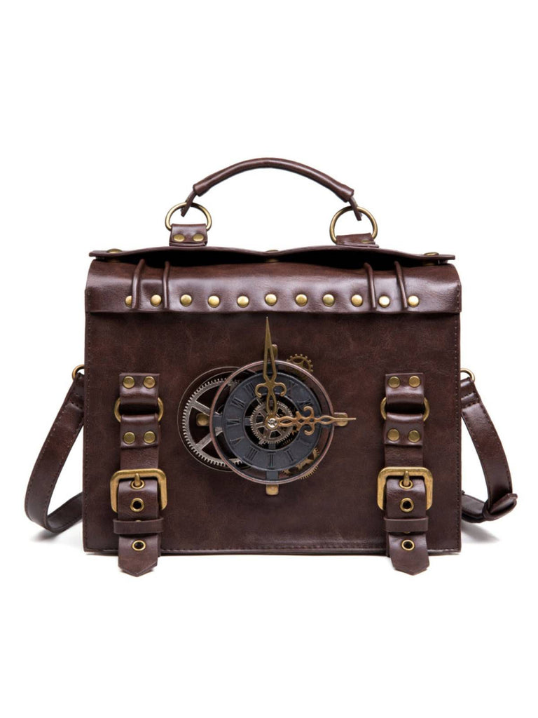 Brown Halloween Clock Decoration Bag