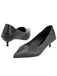 Black Pointed Slip On Kitten Heels Shoes