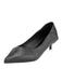 Black Pointed Slip On Kitten Heels Shoes