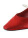 Red Velvet Satin Pearl Chunky Heel Shoes