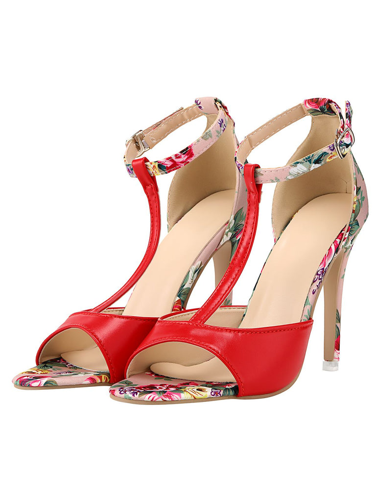 Retro 1950s Fish Mouth High Heels Shoes Retro Stage