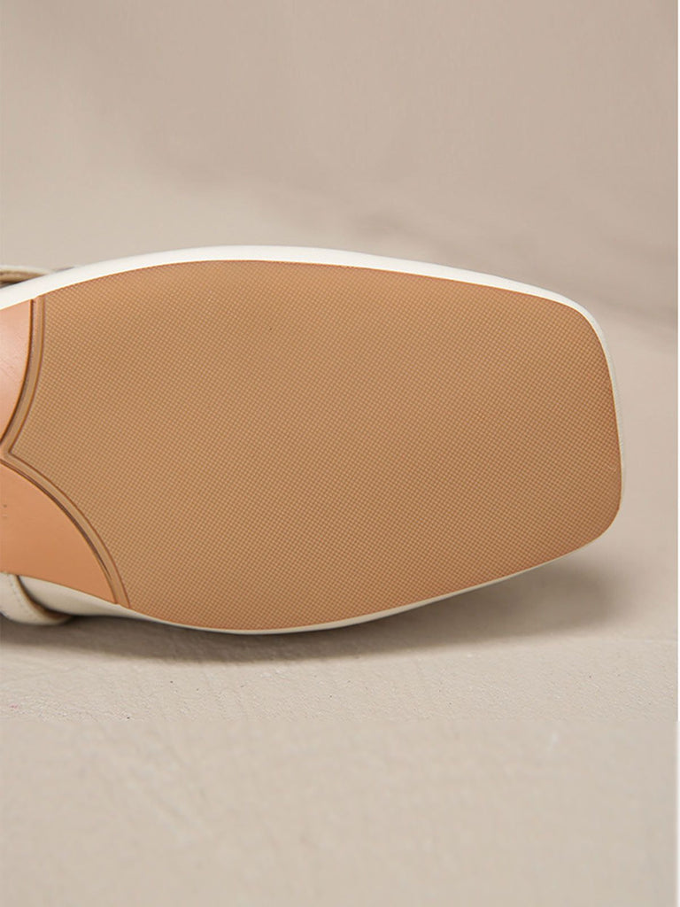 Retro Square Shallow Mouth Thick Heel Shoes
