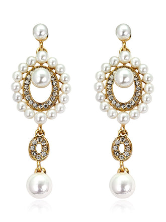 1920s Pearl Rhinestone Earrings