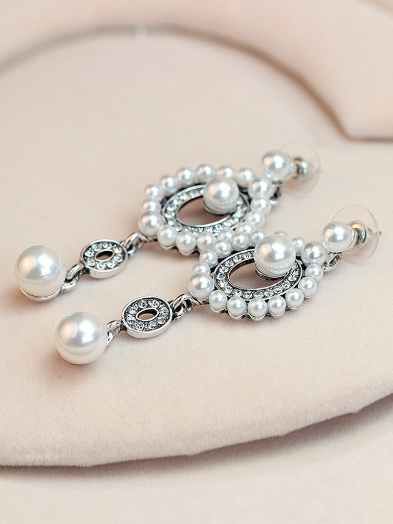 1920s Pearl Rhinestone Earrings