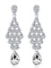 Silver 1920s  Rhinestone Earrings