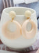Retro Apricot Plastic Hoop Earrings